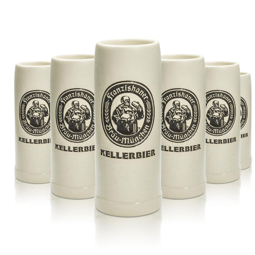 6 chopes en grès Franziskaner 0,2 l bière Kellerbier