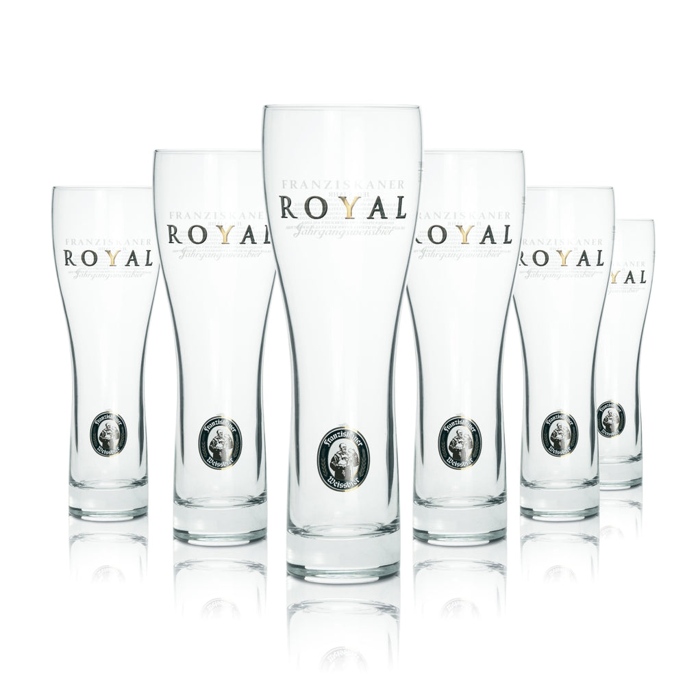 6x Franziskaner Hefe Weizen verre 0,5 l bière blanche Pokal Royal calibré Gastro Bar