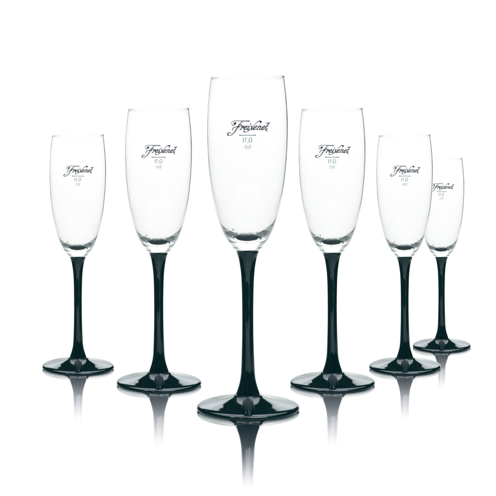 6x Verres à champagne Freixenet 0,1 l Flûte Noir Verres Prosecco Champagne Apéritif