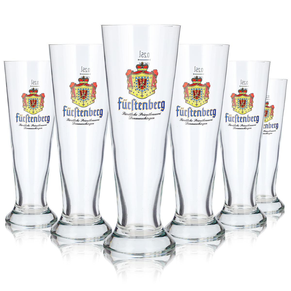6 verres à bière Fürstenberg de 0,25 l, modèle « Pokal », de la brasserie privée princière de Rastal (lot de 6)