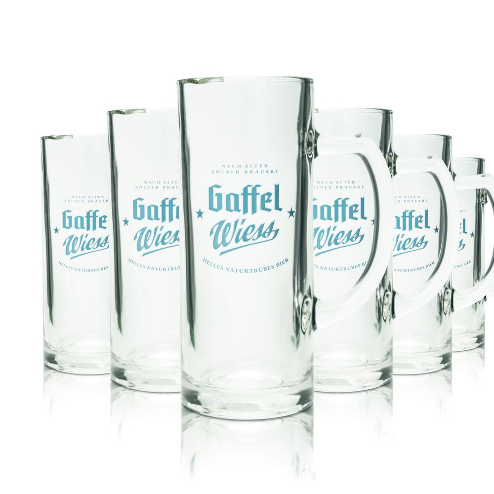 6x Gaffel Verre à bière 0,3l Chope à bière Helles Wiess Humpen Seidel Verres de brasserie
