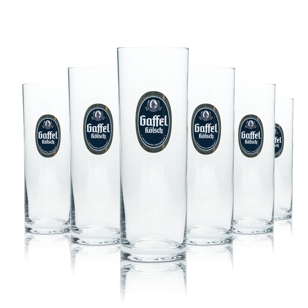 6x verre à bière Gaffel Kölsch Alt 0,3 l, verre à pied, verres, Cologne, bistrot, bar gastronomique