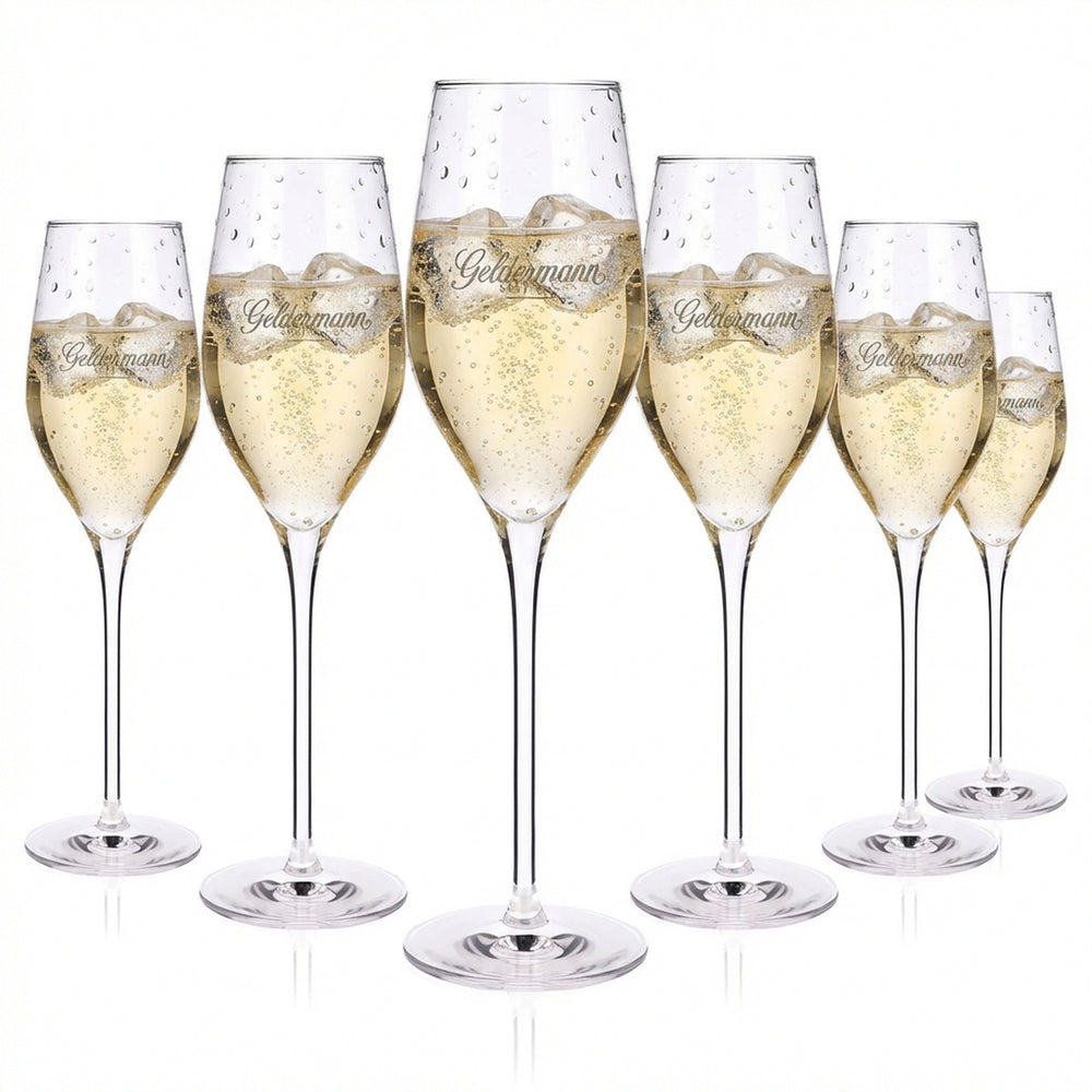 6x Verres à champagne Geldermann Verres à champagne Stölzle Flûte Calibrage à 0,1 l Contenance 0,265 l Long pied