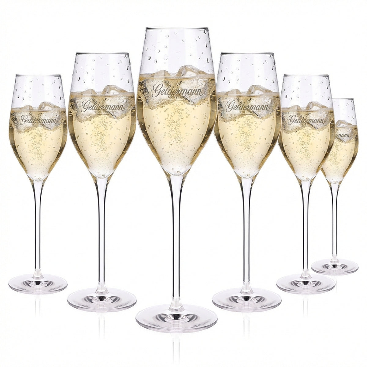 6x Verres à champagne Geldermann Verres à champagne Stölzle Flûte Calibrage à 0,1 l Contenance 0,265 l Long pied