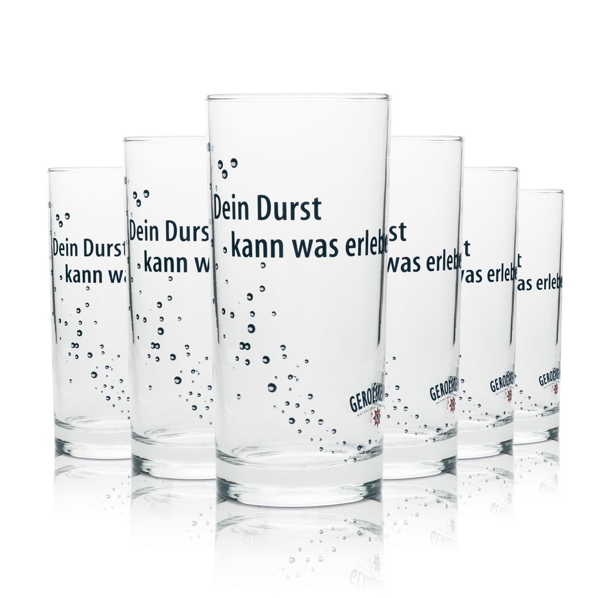 6 verres à eau Gerolsteiner 0,2 l La soif peut vivre une expérience unique