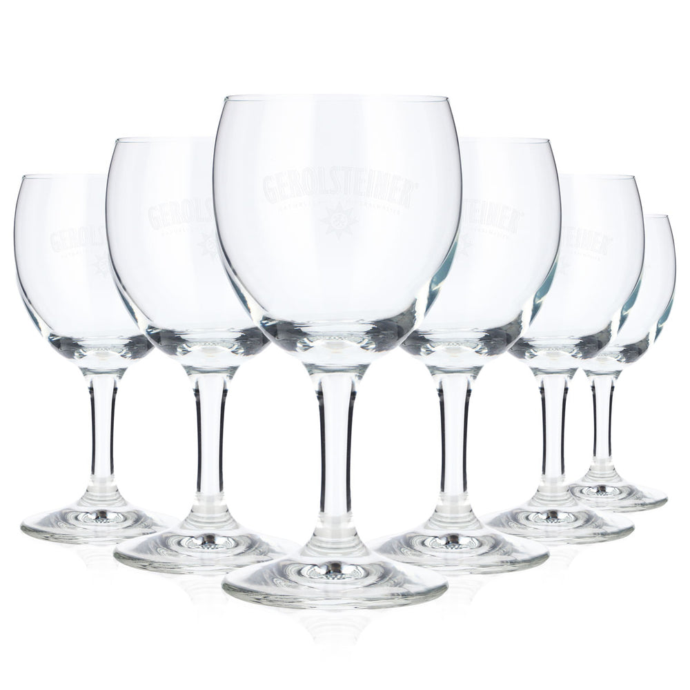 6 verres à eau Gerolsteiner, verres à pied 0,24 l, Ritzenhof