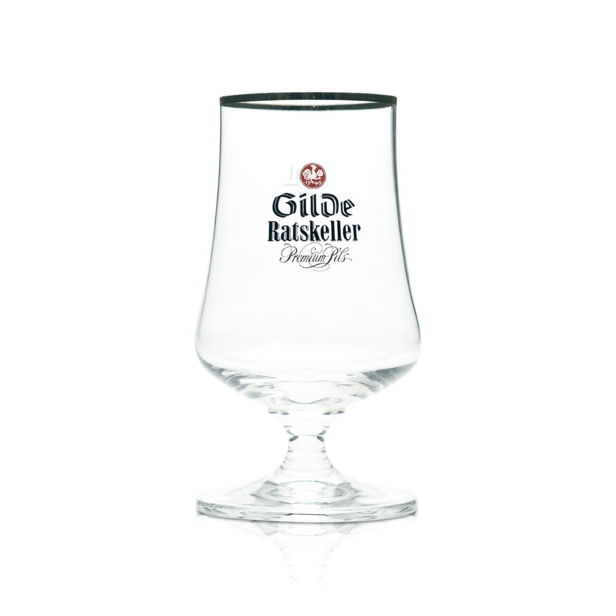 6 verres à bière Gilden Pilsener 0,3 l, forme tulipe, bord doré, verres Ratskeller – Vue 2