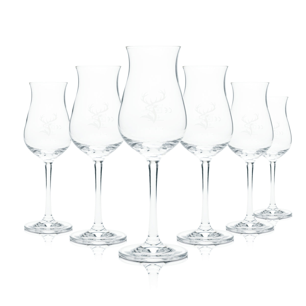 6 verres à whisky Glenfiddich 0,1 l, style dégustation, Glendronach Malt Bar