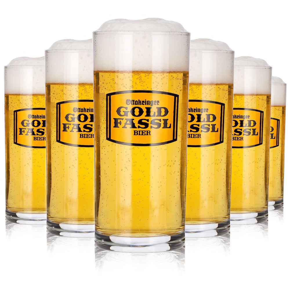 6 verres à bière « Gold Fassl » de 0,3 l