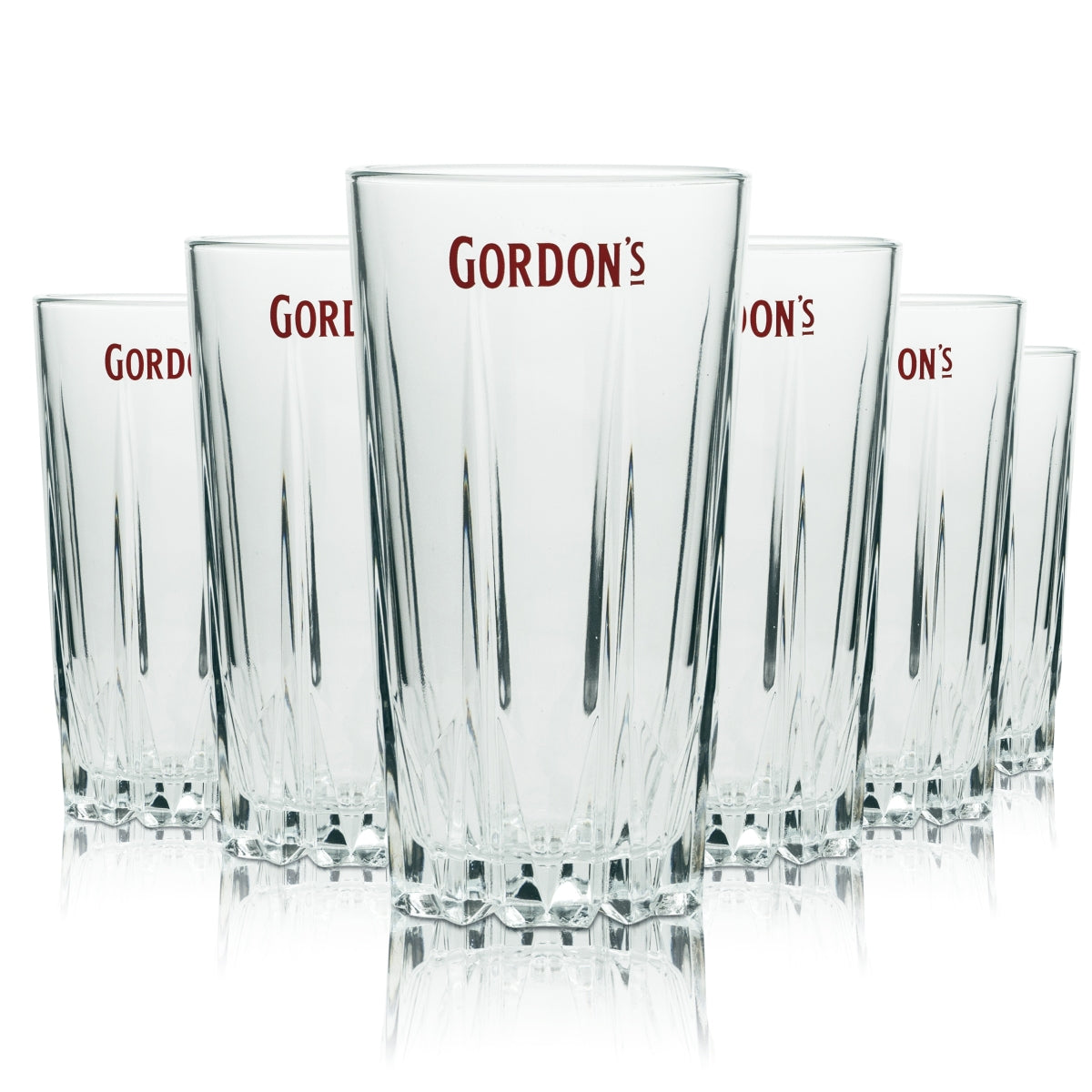6x Verres à gin Gordon's 0,4 l Verres à long drink Highball Relief Cristal Bar Cocktail