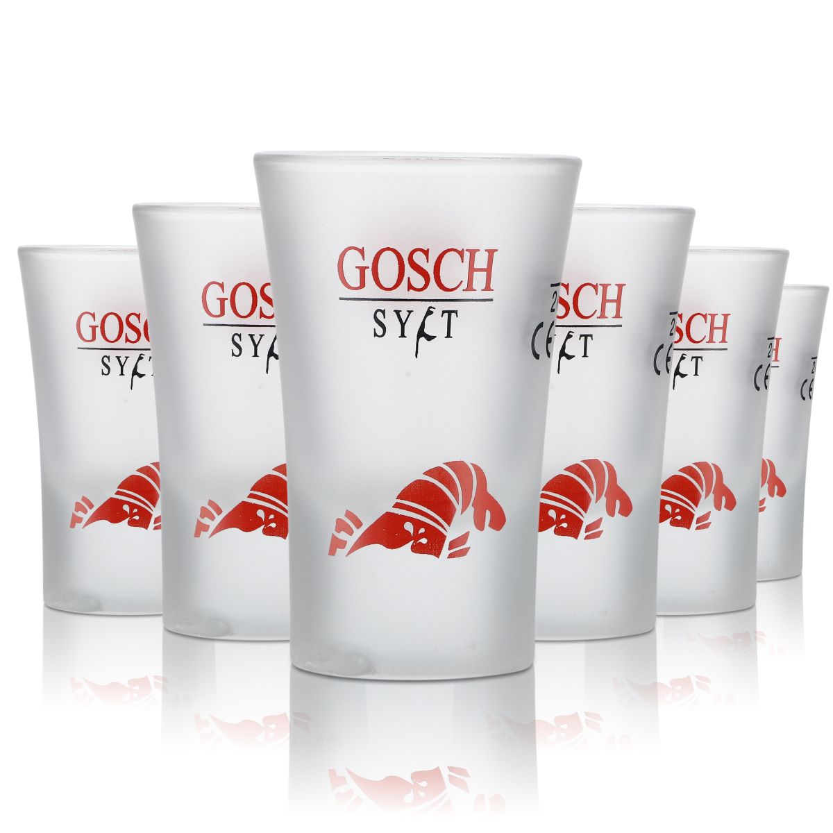6x Gosch Sylt Verre 2 cl Set de verres à aquavit satinés Stamper Verre à schnaps