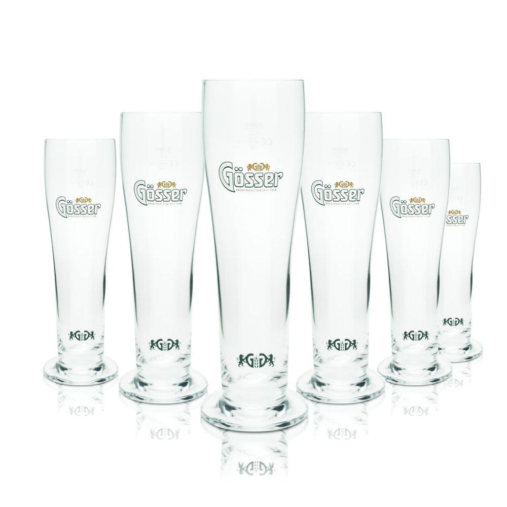 6 verres à bière Gösser 0,3 l Verres à bière en forme de coupe Set de verres à bière Brasserie Autriche