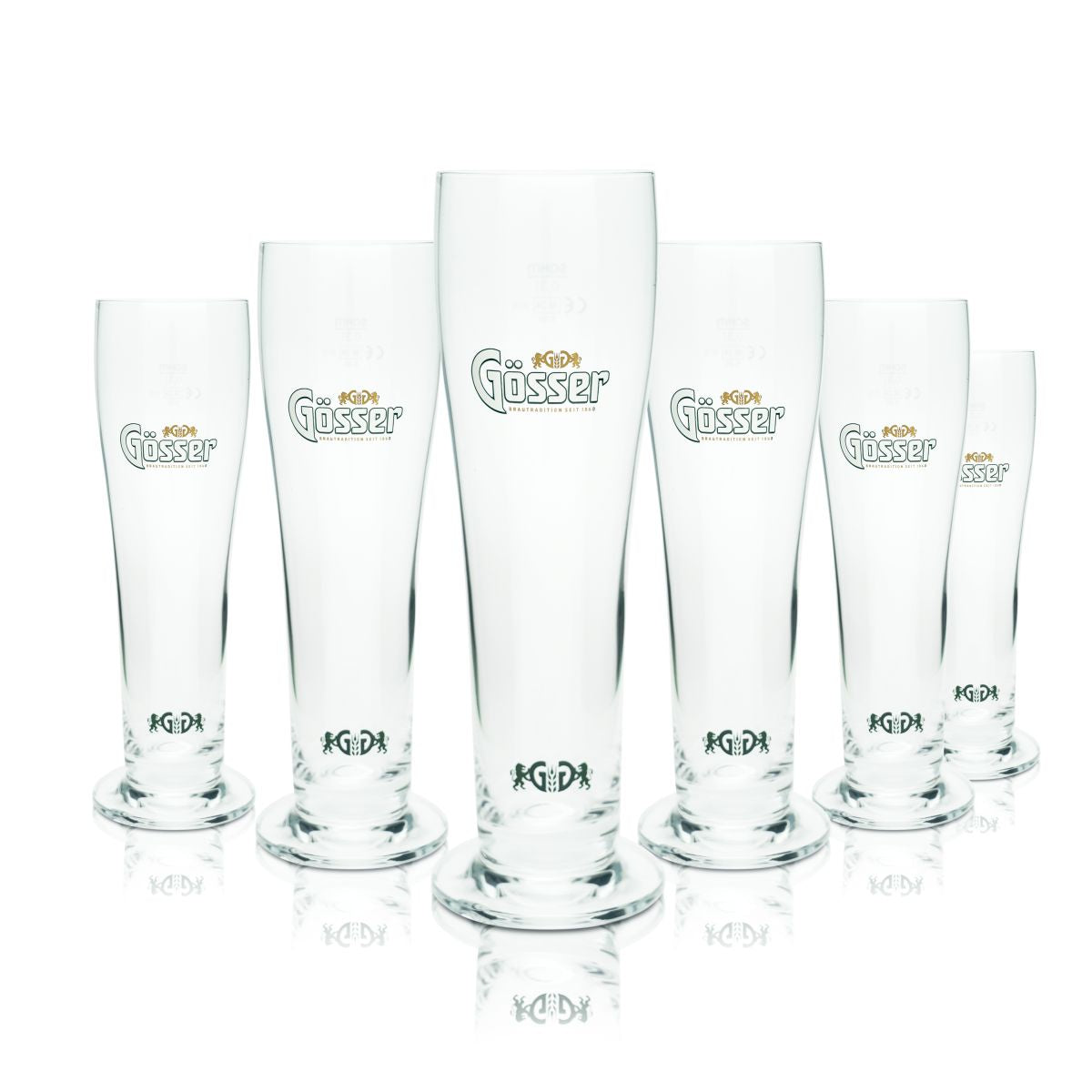 6 verres à bière Gösser 0,3 l Verres à bière en forme de coupe Set de verres à bière Brasserie Autriche