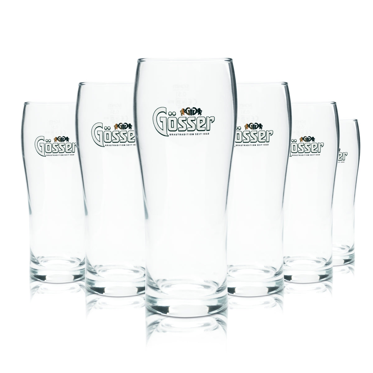 6x Gösser verre 0,5 l bière gobelet coupe verres calibrés gastronomie Autriche brasserie