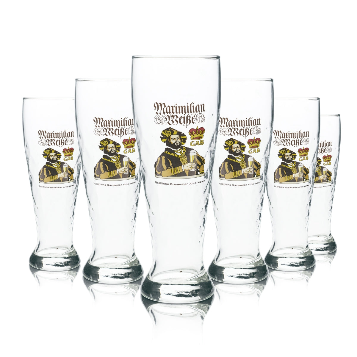 6 verres à bière blanche Graf Arco 0,5 l Hefe Weizen Kontur Gläser Édition spéciale Maximilian