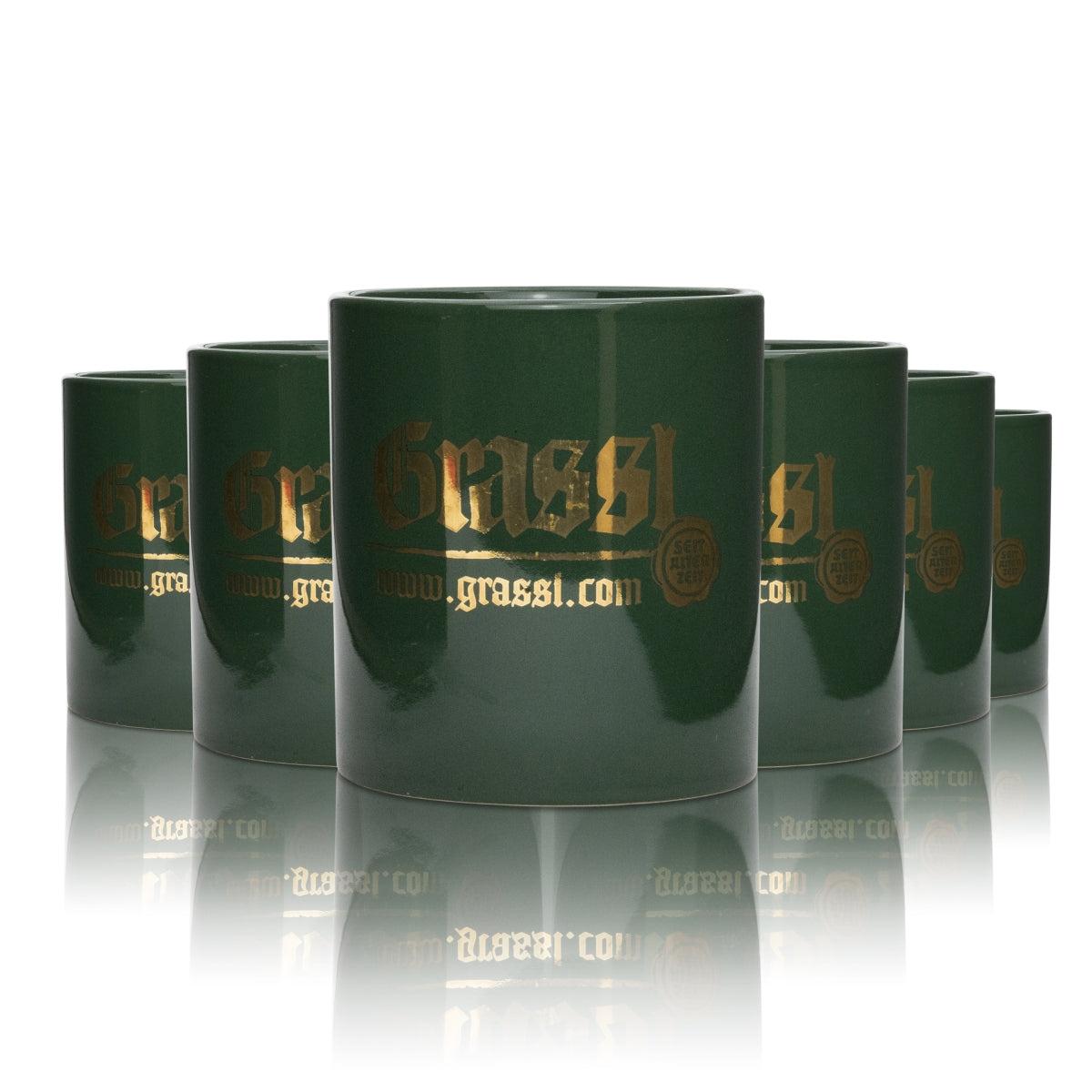 6x tasses à schnaps Grassl vert foncé olive 0,2 l rastal