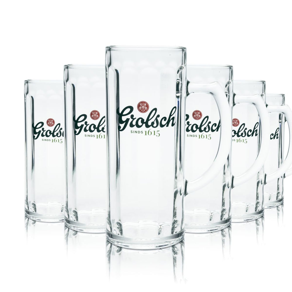 6x Grolsch Verre à bière 0,5l Chope à bière Humpen Seidel Set de verres de brasserie Pays-Bas