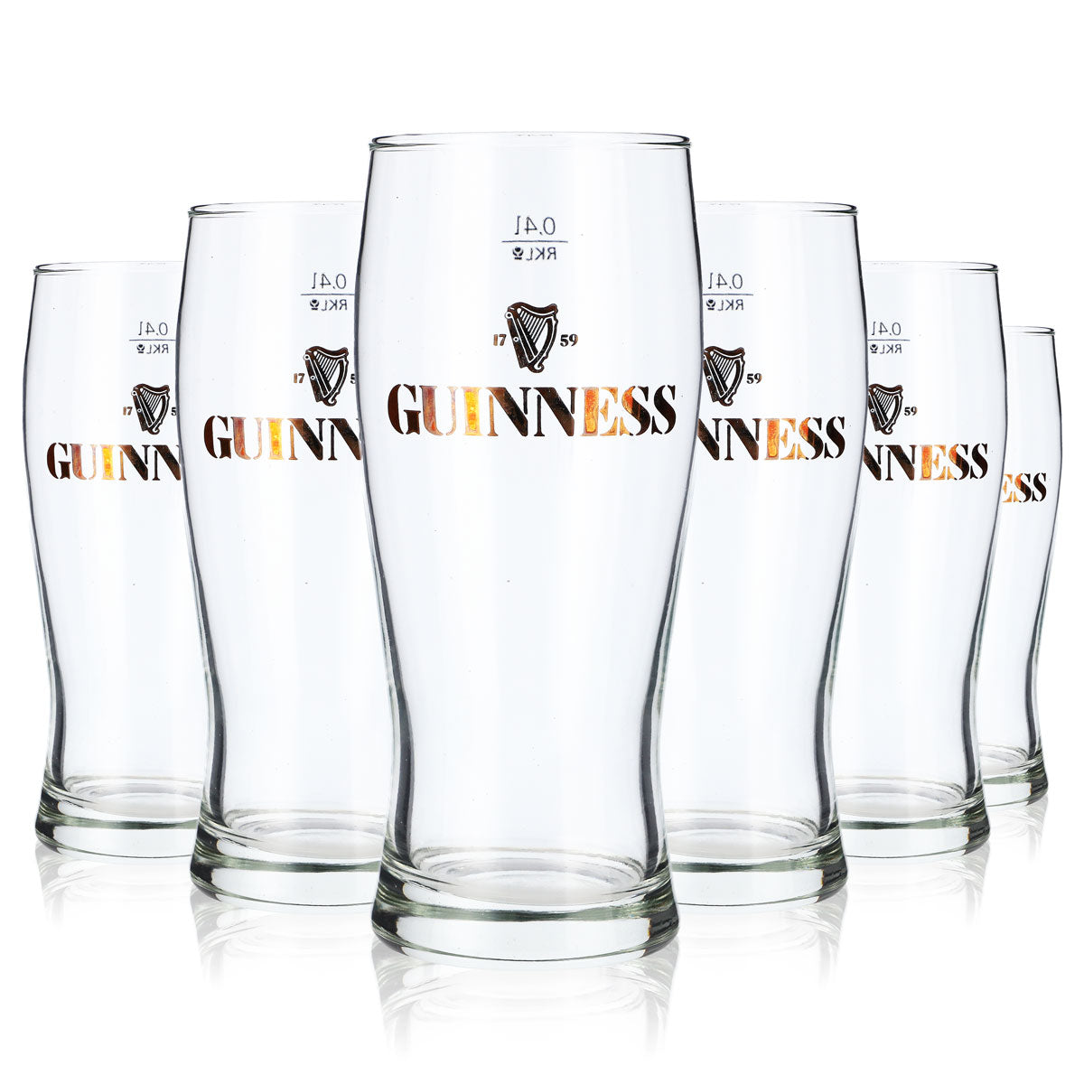 6 verres à bière Guinness Ideal Becher 0,4 l Logo gravé en doré – Vue 5