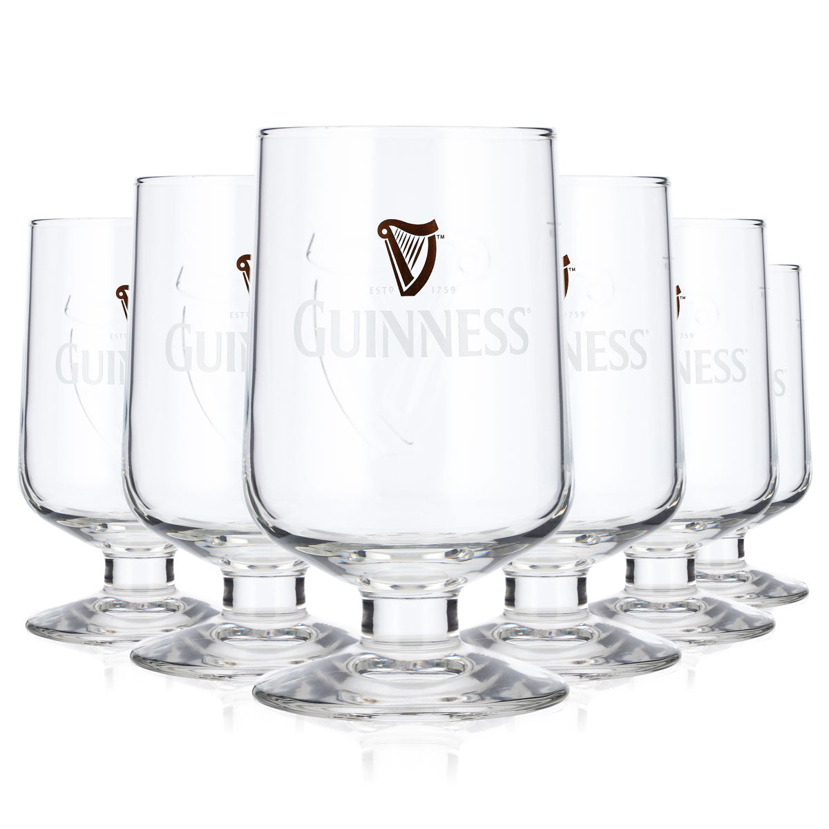 6 verres à bière Guinness tulipe Goblet Glass au design 1980
