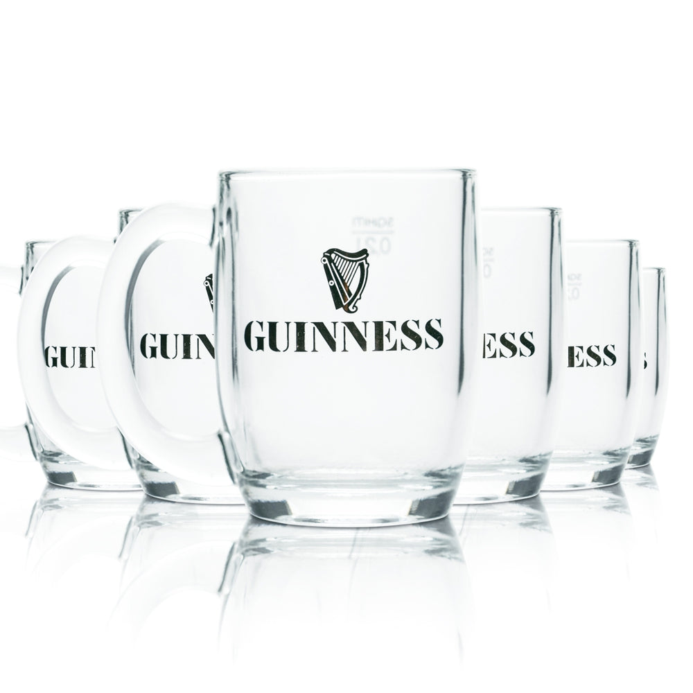 6 verres Guinness 0,2 l à bière Draught Stout Kruger avec anse, Irlande, brasserie, Royaume-Uni