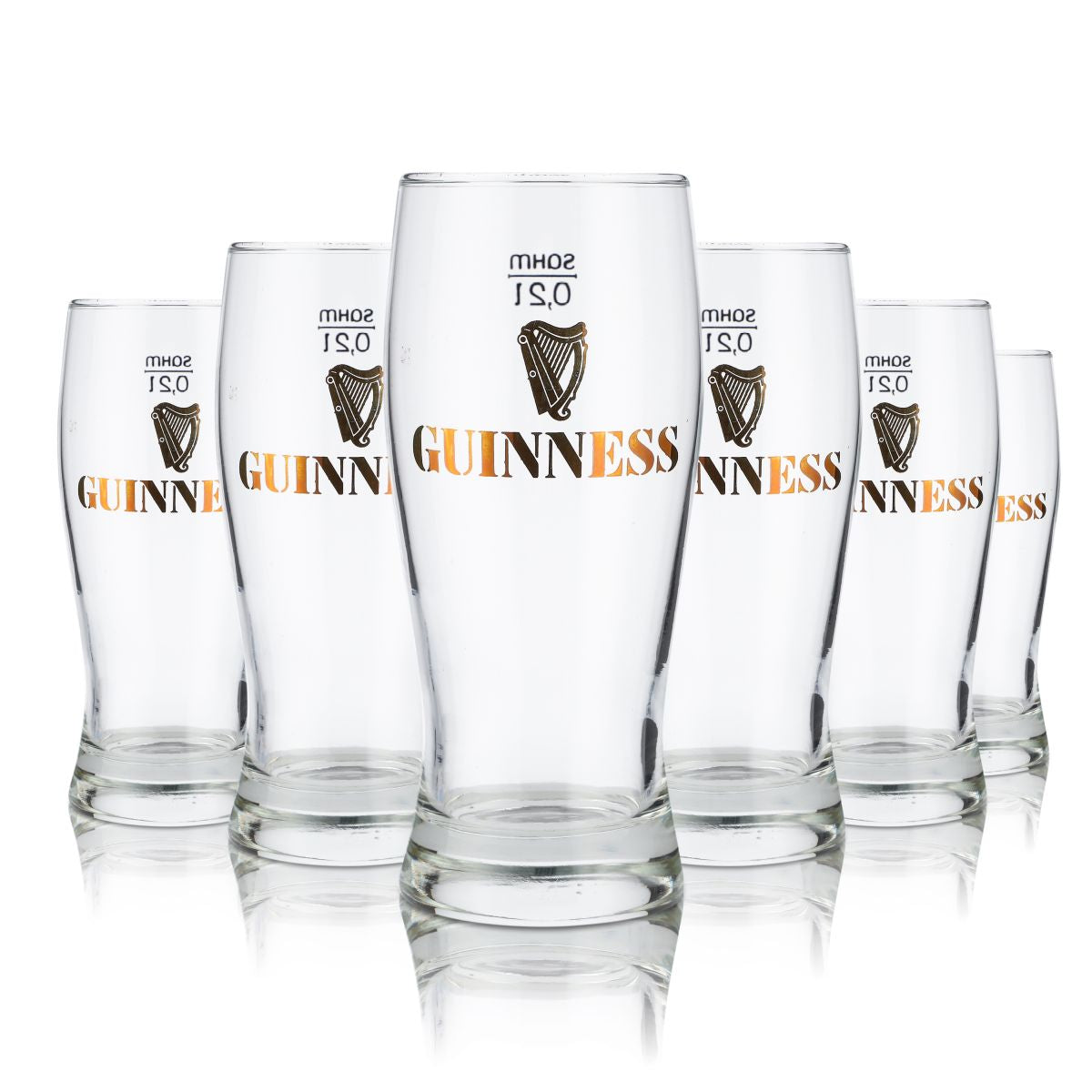 6 verres Guinness 0,2 l, ensemble de verres à bière irlandaise avec logo doré, brasserie britannique