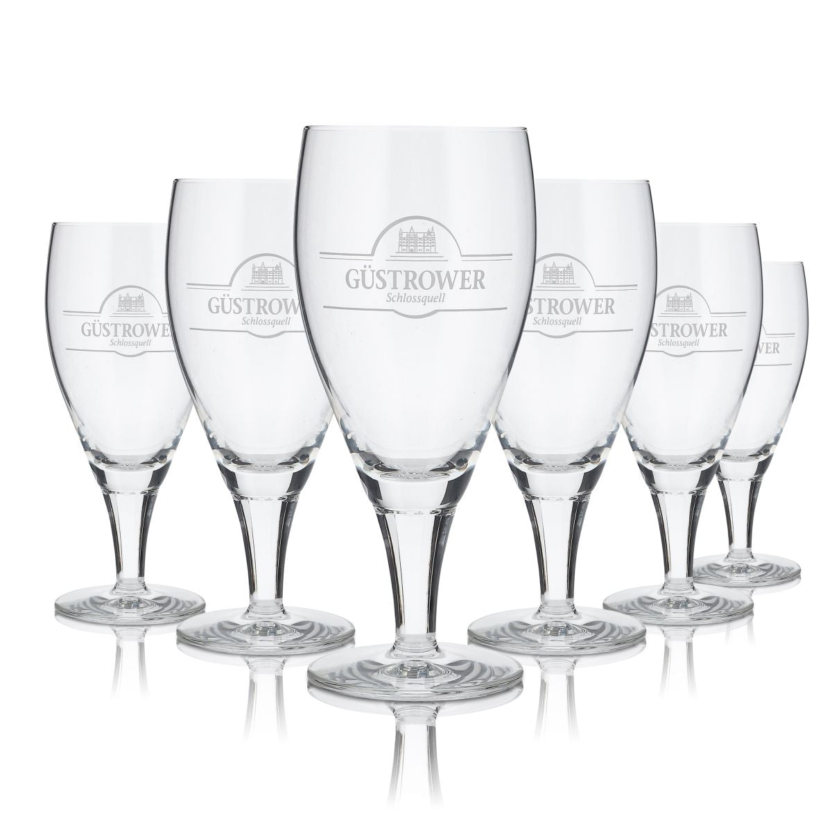 6x Güstrower Schlossquell Verre 0,2 l Eau minérale Verre à pied Verres à pied Set