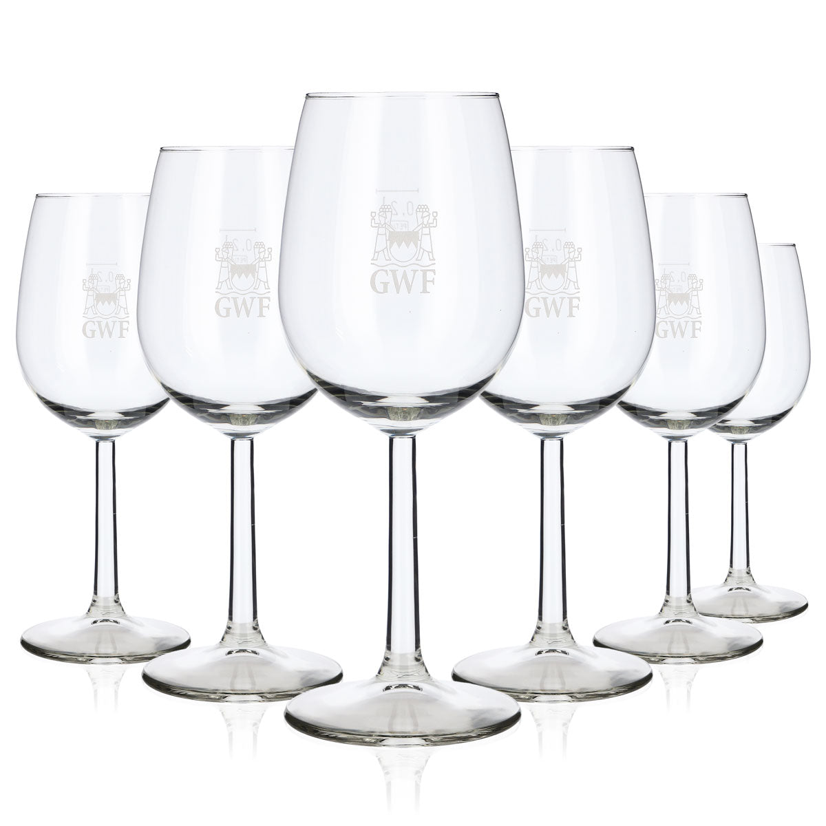 6 verres à vin GWF Frankenwein, verres à pied de 0,20 l, logo argenté « Bouquet » (lot de 6)