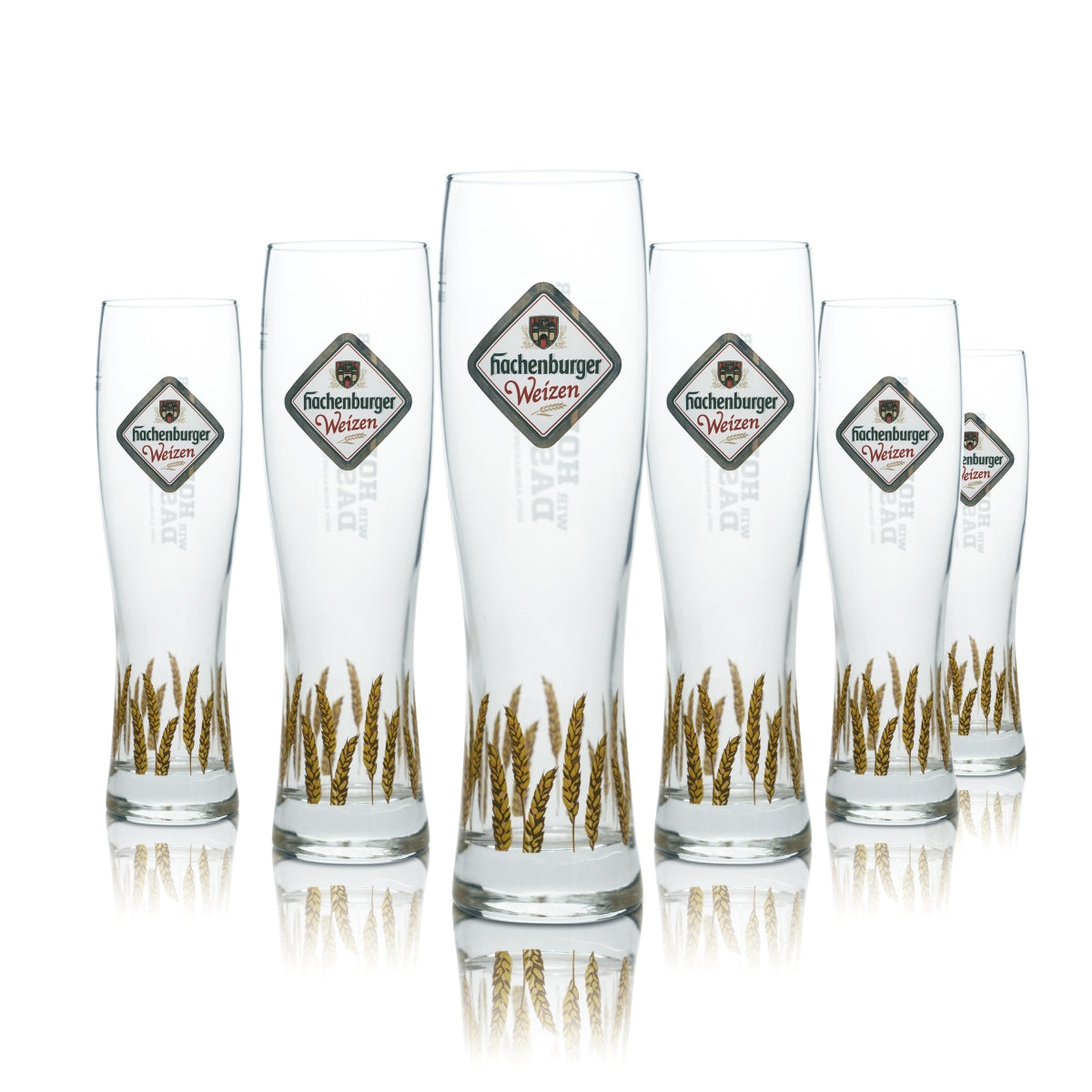 6 verres à bière Hachenburger 0,3 l, bière blanche, levure, verres à pied, bar gastronomique