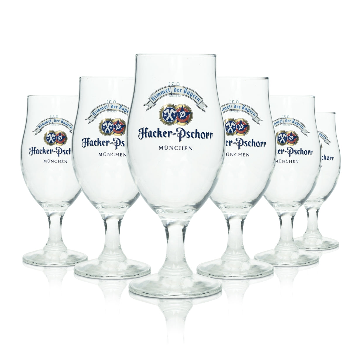 6 verres à bière Hacker Pschorr 0,3 l tulipe Fidenza Himmel der Bayern verres coupe