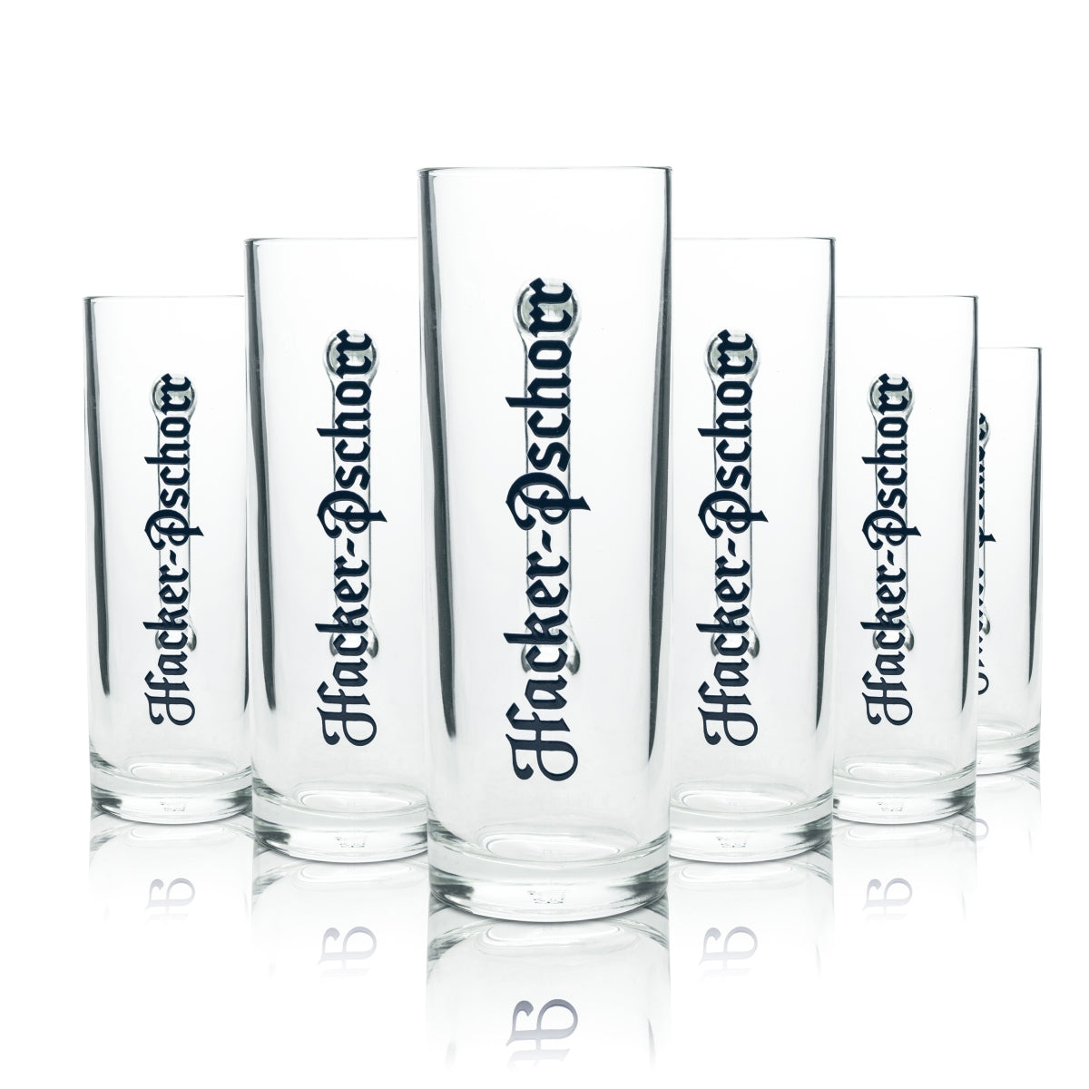 6 verres à bière Hacker Pschorr 0,5 l, chopes Dallas Sahm Seidel, verres à anse, chopes, brasserie