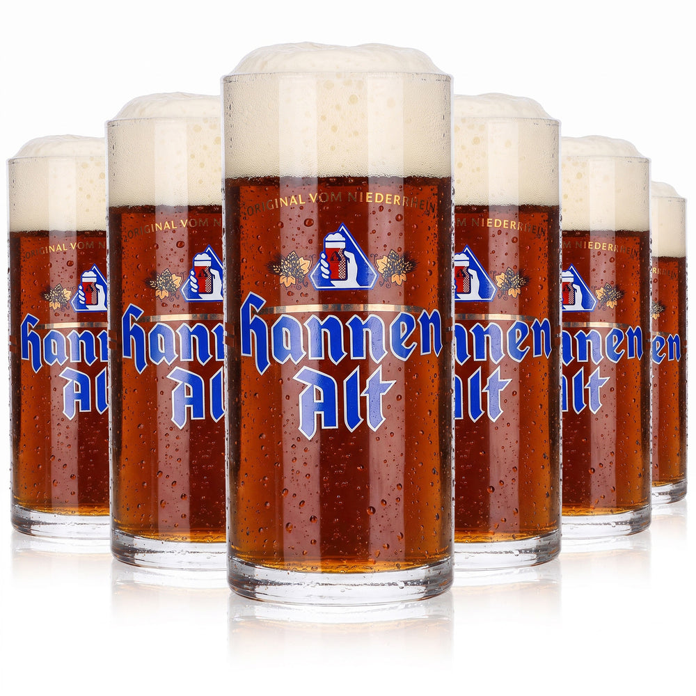 6 verres à bière Hannen Alt de 0,25 l, modèle « Becher », Basse-Rhénanie, Ritzenhoff, verre recyclé (lot de 6)
