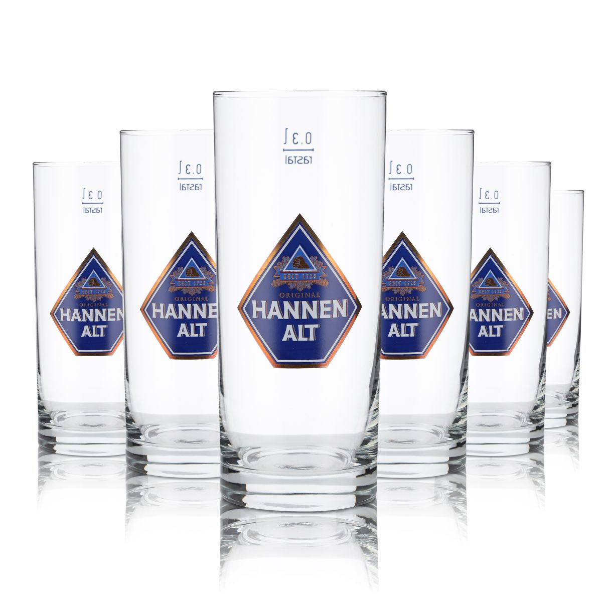 6 verres à bière Hannen Alt 0,3 l Verres à bière Altbierstange Willi Becher Set de verres Brasserie