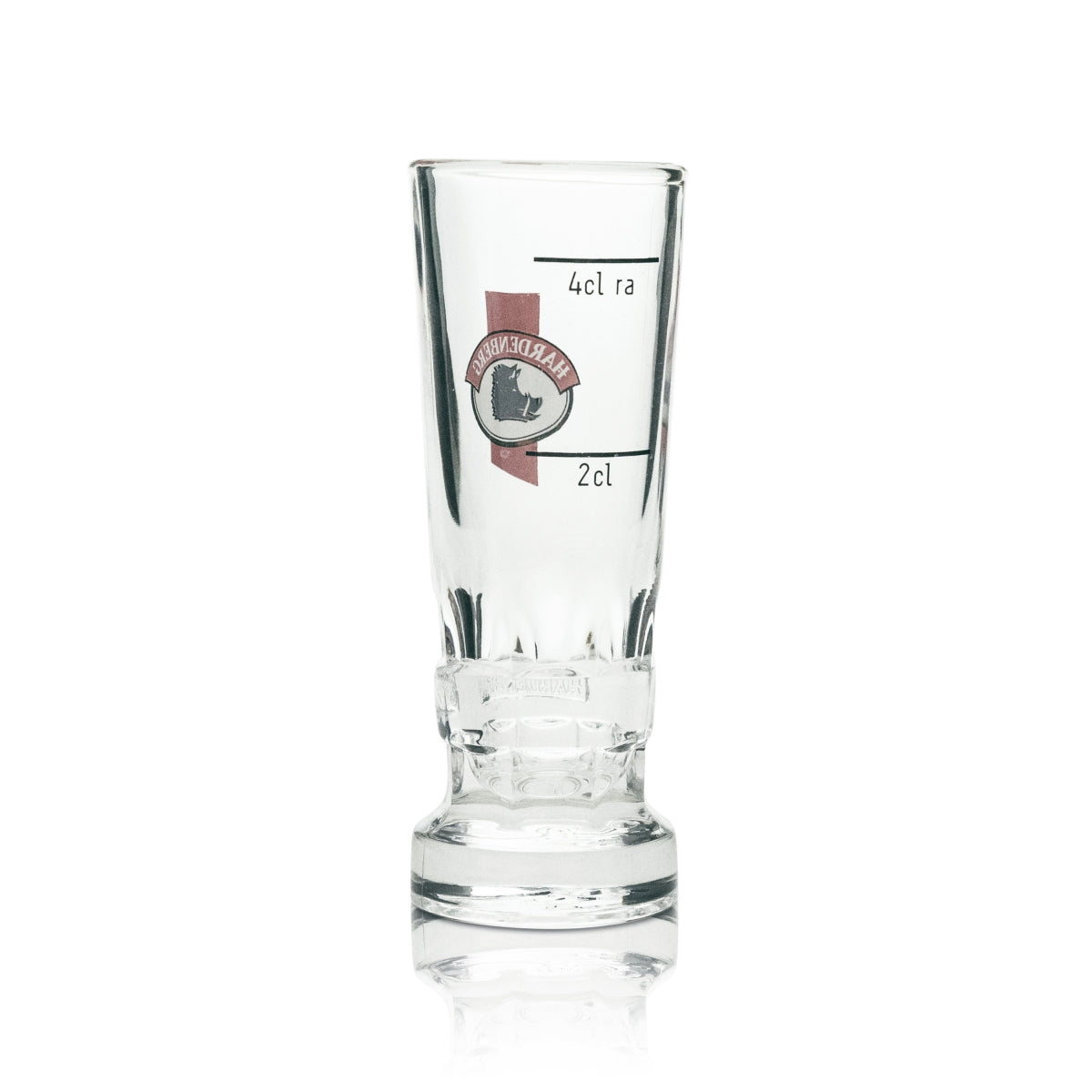 6 verres à shot Hardenberg Schnaps allongés avec logo rouge 4 cl Rastal – Vue 3