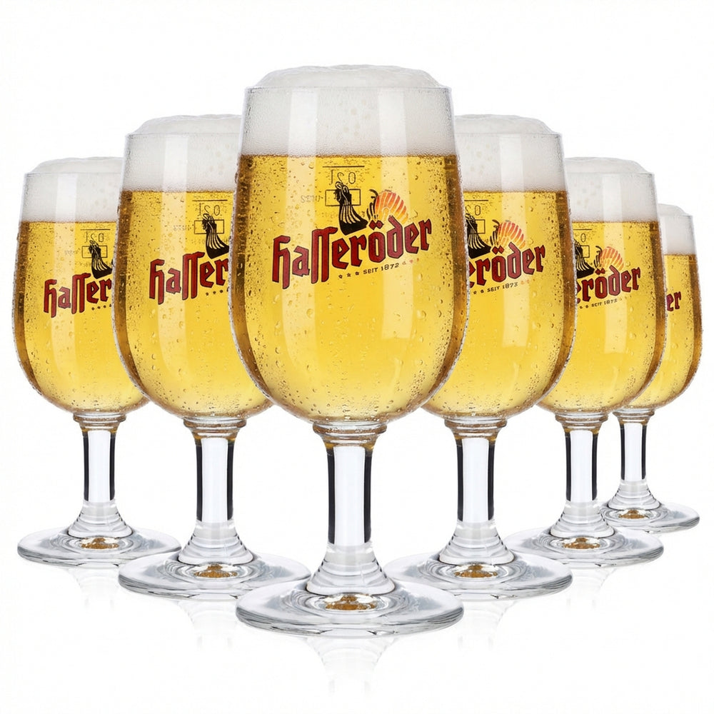 6 verres à bière Hasseröder 0,2 l, verres à pied Ritzenhoff