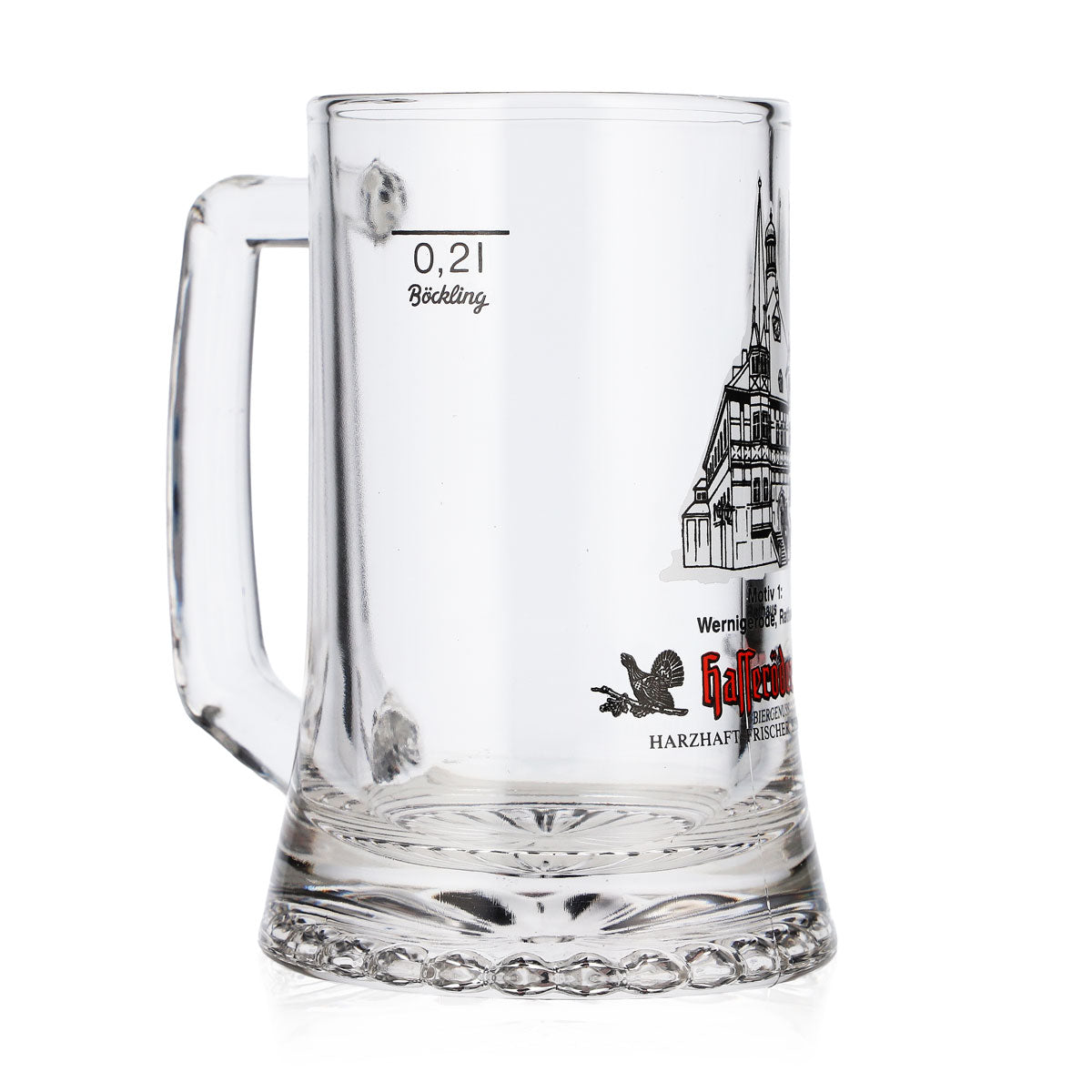 6 verres à bière Hasseröder, chope de 0,2 l, motif n° 1 : mairie de Wernigerode (lot de 6) – Vue 3