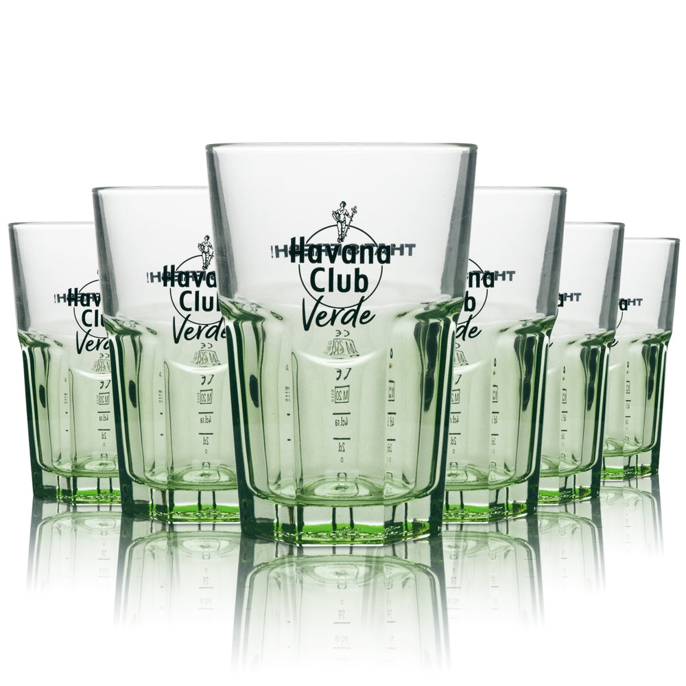 6 verres à cocktail Havana Club Verde 0,34 l, calibrés, Gastro Libre