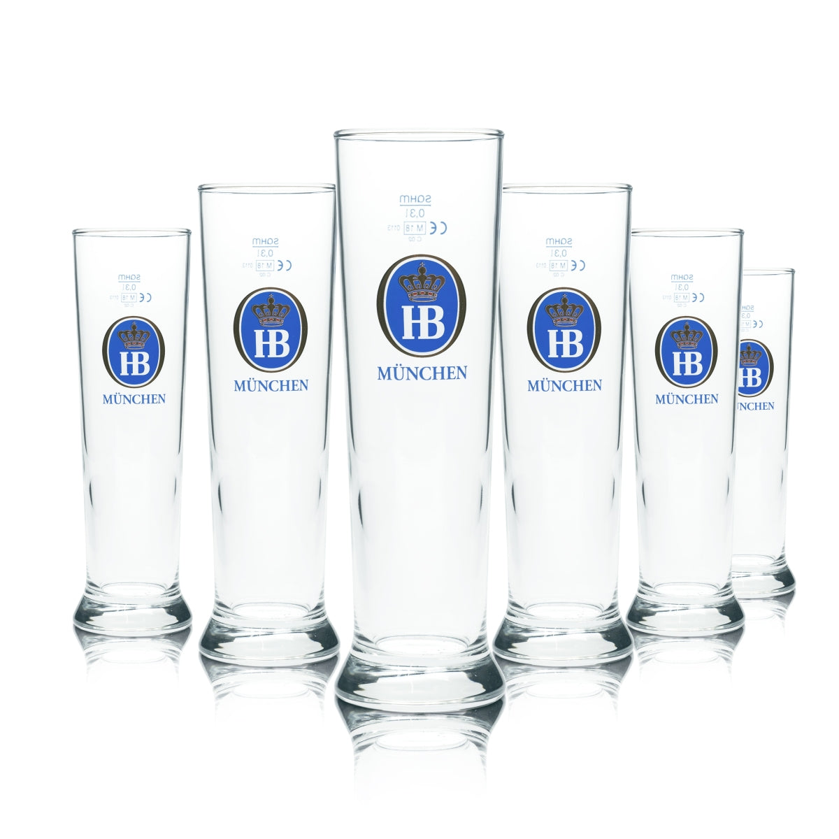 6x HB Munich verre à bière 0,3 coupe tulipe verres brasserie Bavière gastronomie bar bière