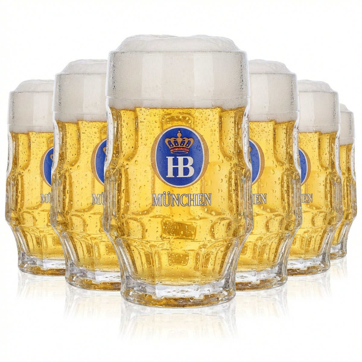 6x HB Munich Verre 0,3 l Chope à bière Verre profilé Chope Seidel Set de verres Brasserie