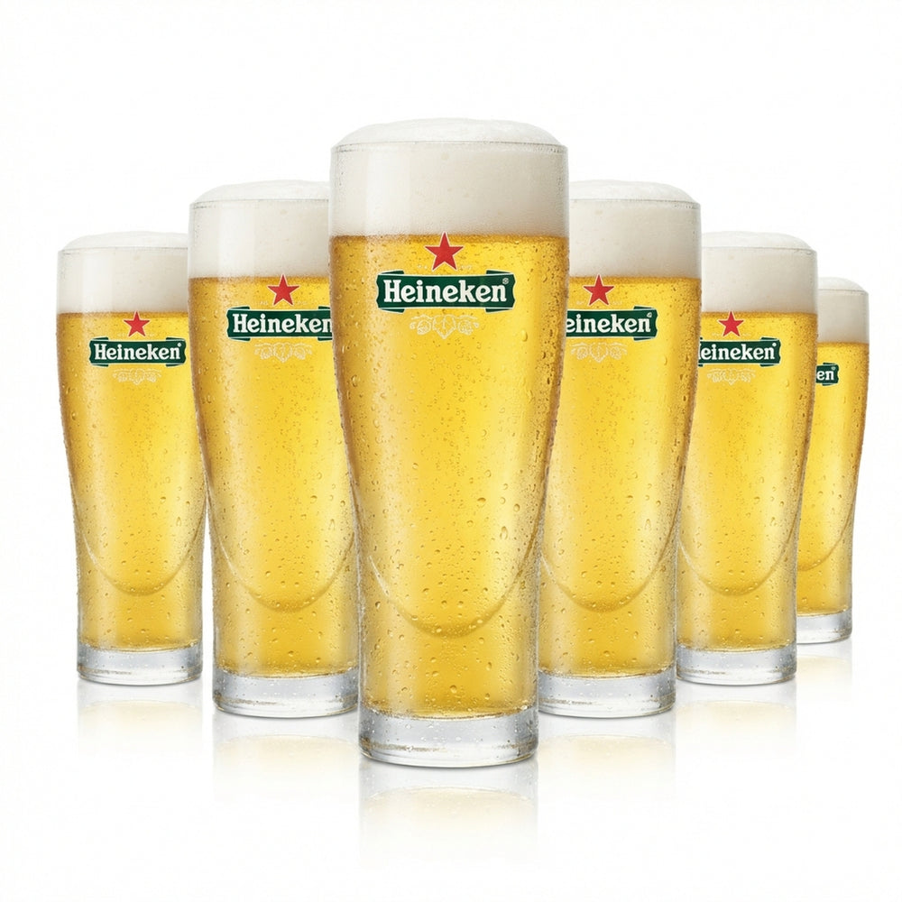6 verres à bière Heineken 0,25 l, gobelets, verres à pied, verres de bar, pub Willi Beer