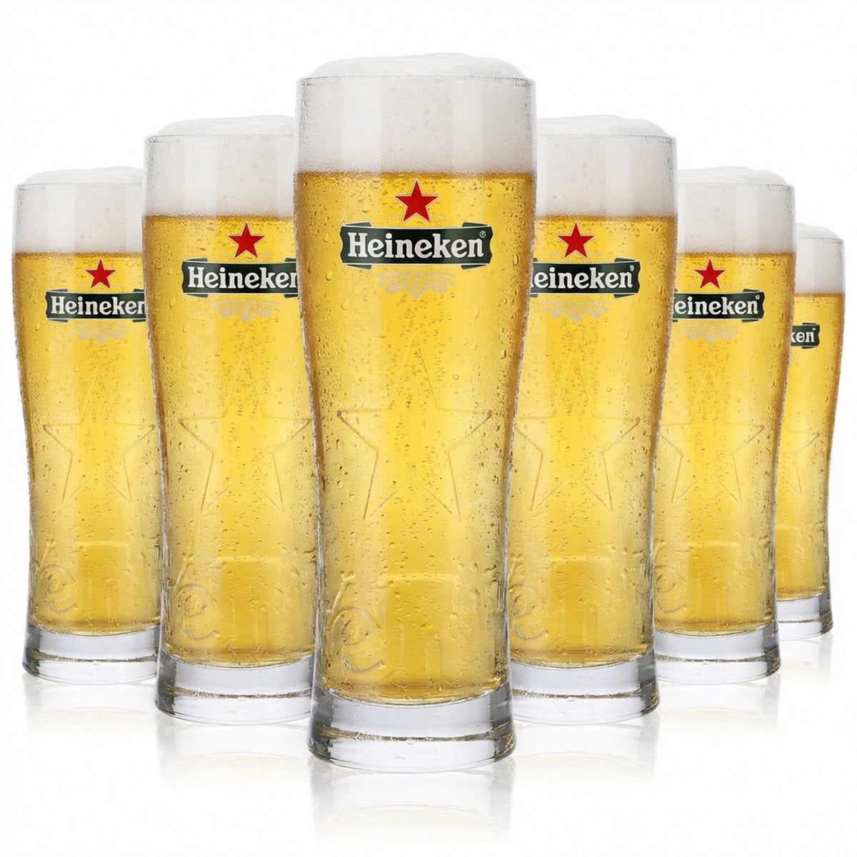 6 verres à bière Heineken 0,3 l « Star » Verres à bière Verres à bière Verres à relief Gobelet/coupe ARC