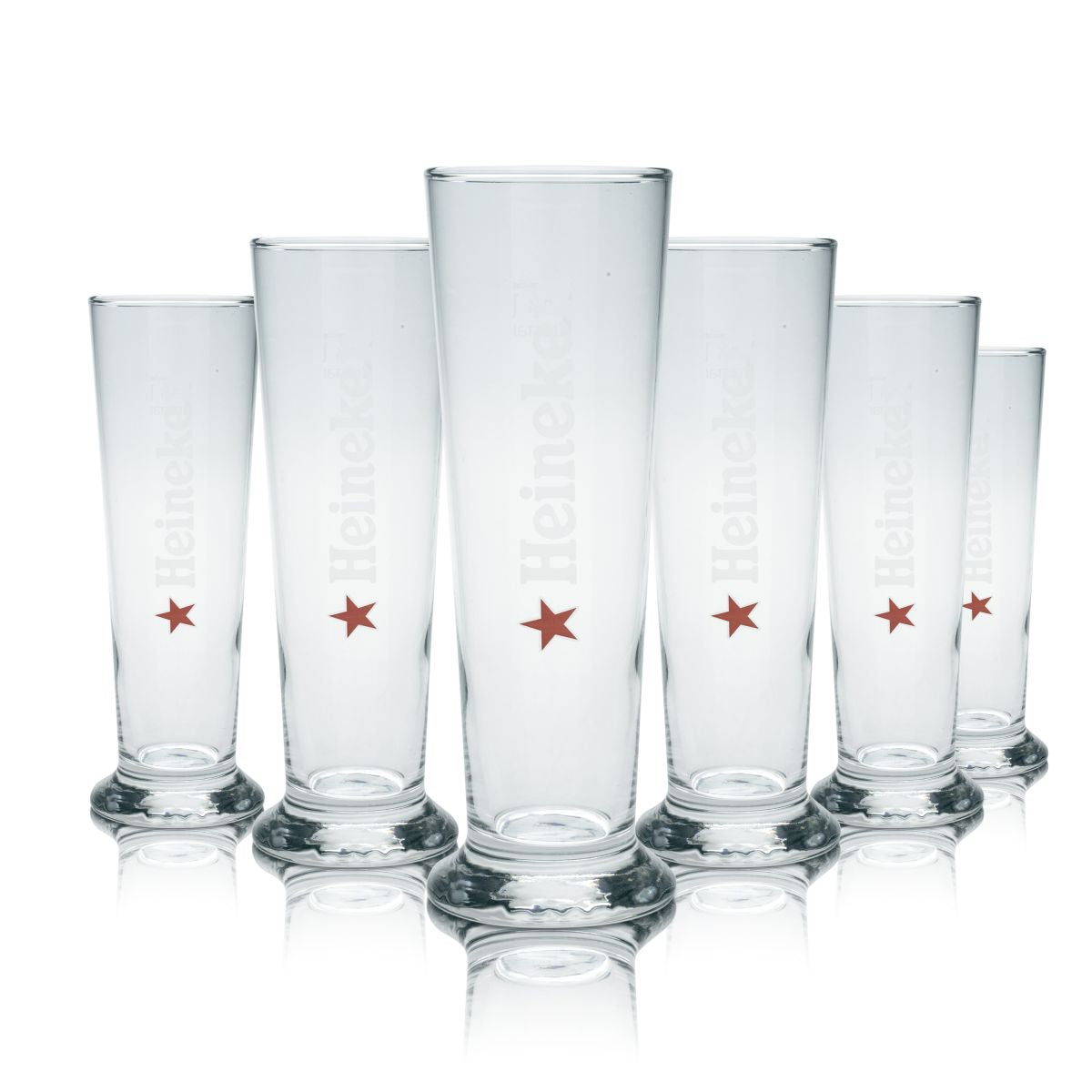 6 verres à bière Heineken 0,4 l, verres à pied, verres à bière, set, brasserie, Pays-Bas