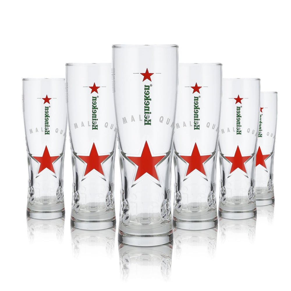 6x Heineken verre 0,25l Pilsner coupe ensemble de verres Star Glass Roter Stern Brewery