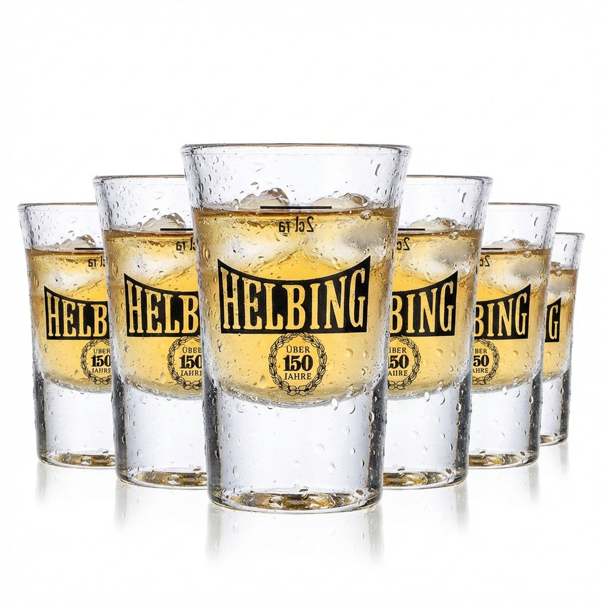 6x Helbing Verre à shot Stamper en forme de verre à pied Design 150 ans Exclusive