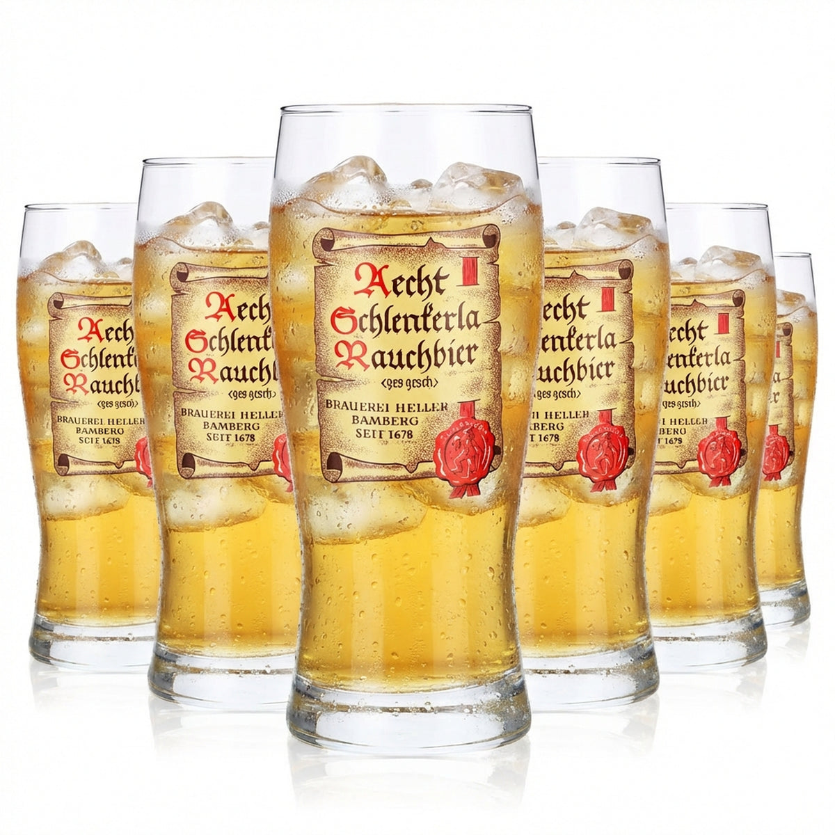 6 verres à bière clairs 0,25 l Verres à bière Tulip Verres à pied Rouleau