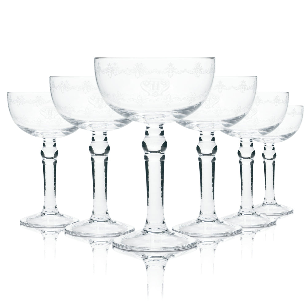 6 verres à gin Hendricks 0,2 l, forme calice, design coupe, pour cocktails long drink et tonic