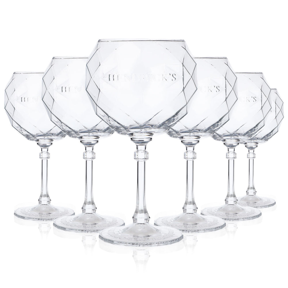 6 verres à gin Hendricks 0,5 l, design ballon, contour en relief élégant, apéritif