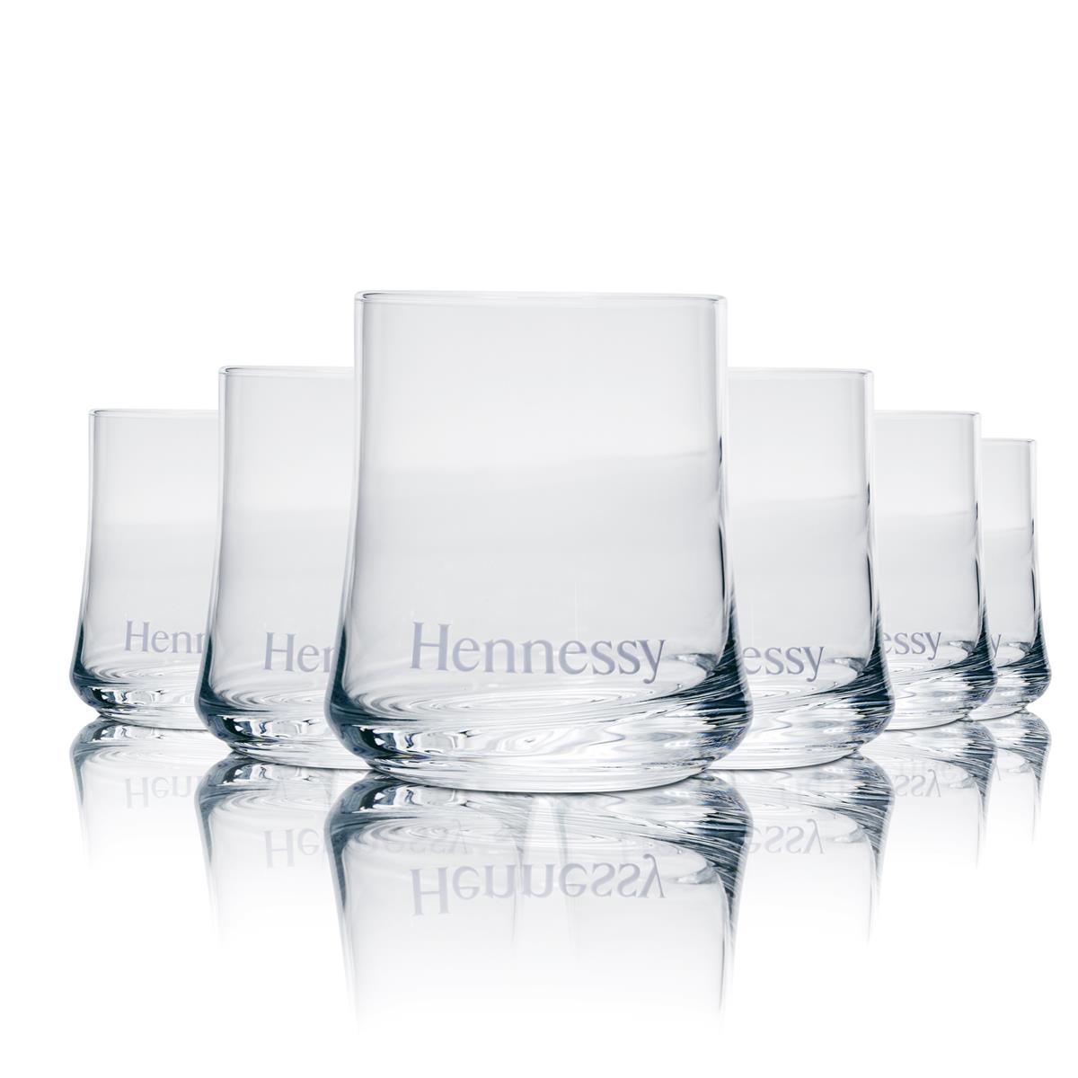6 verres à whisky Hennessy en verre fin