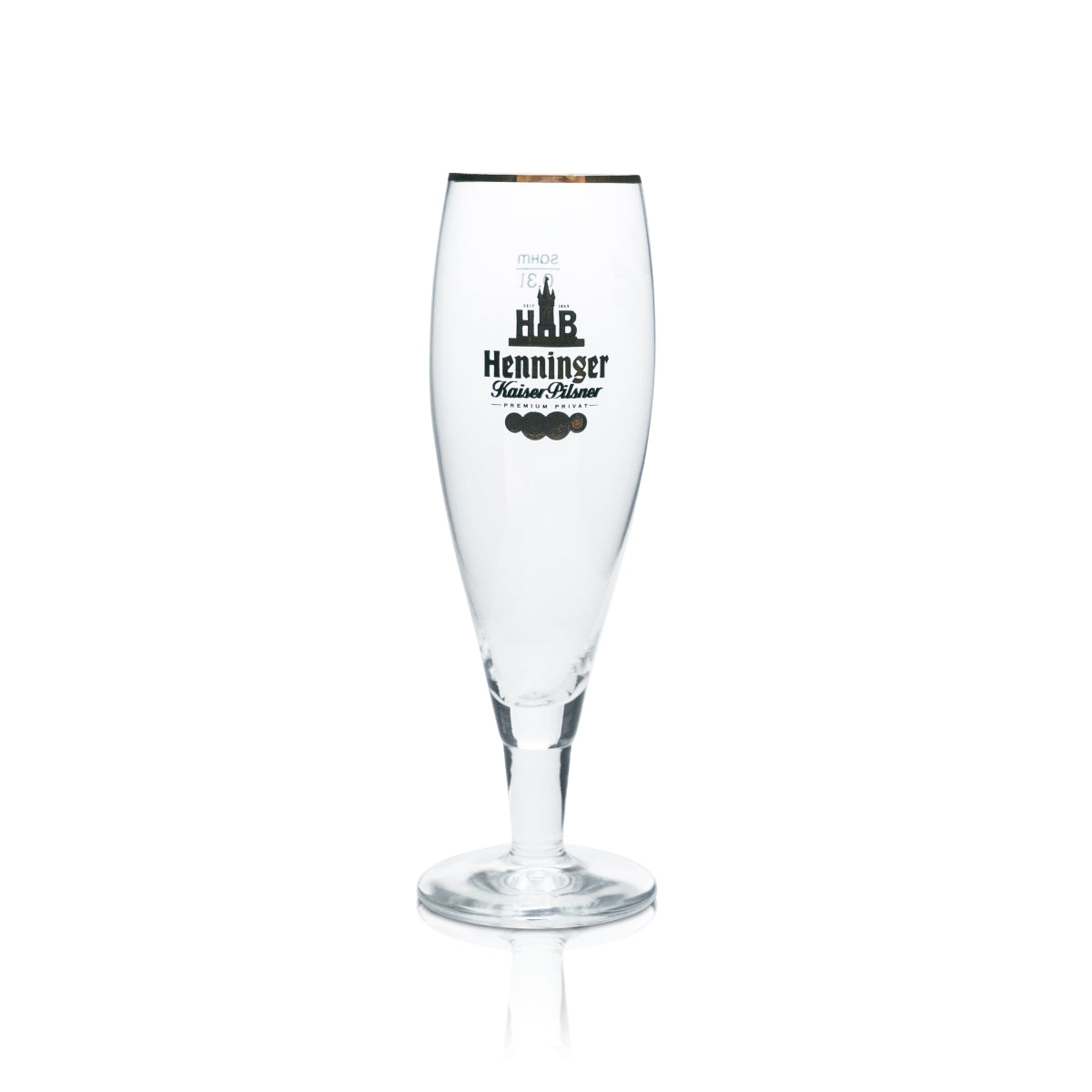 6 verres à bière Henninger 0,3 l, forme tulipe, bord doré, verres gastronomiques, brasserie, bar – Vue 2