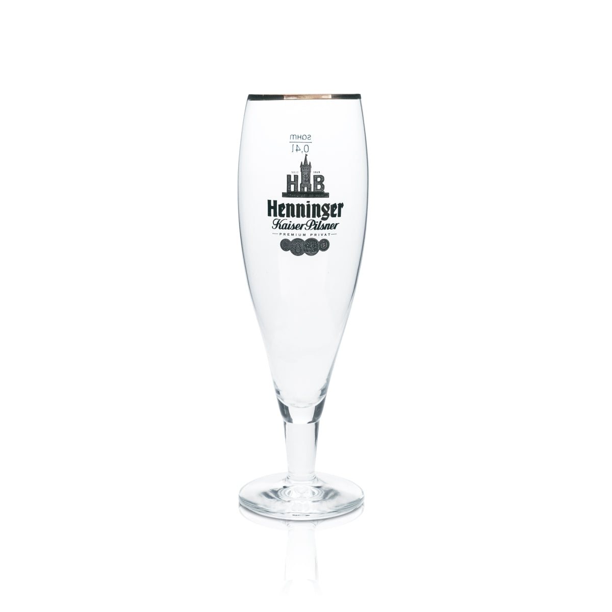 6 verres à bière Henninger 0,4 l, forme tulipe, bord bronze, verres gastronomiques, brasserie Bräu – Vue 2