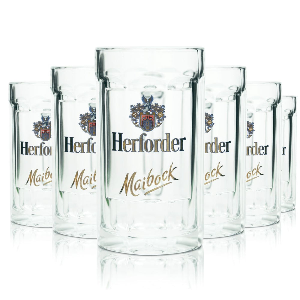 6 verres à bière Herforder 0,2 l Verre profilé Chope à bière Humepn Maibock Seidel Set de verres